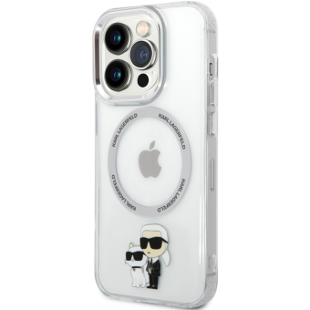 Plastové puzdro Karl Lagerfeld na Apple iPhone 13 Pro Max KLHMP13XHNKCIT IML Karl and Choupette NFT MagSafe transparentné