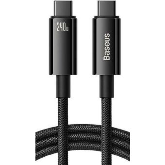 Baseus Tungsten Gold CAWJ040101, USB-C na USB-C 240W, 2m, čierny