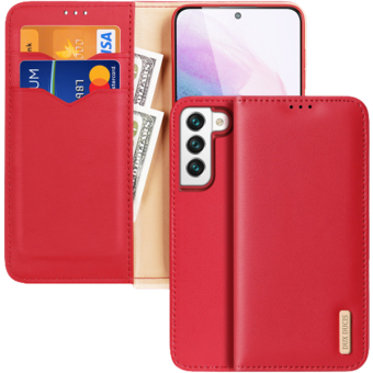 Diárové puzdro na Samsung Galaxy S22 5G S901 Dux Ducis Hivo Leather Flip červené
