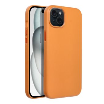 Leather Mag Cover Apple iPhone 15 Plus orange