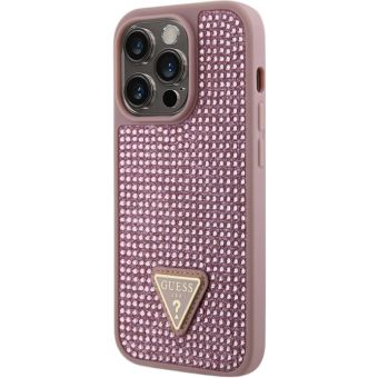 Guess Rhinestones Triangle Metal Apple iPhone 15 Pro GUHCP15LHDGTPP Pink