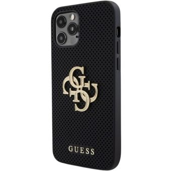 Guess PU Perforated 4G Glitter Metal Logo Apple iPhone 12/12 Pro GUHCP12MPSP4LGK Black