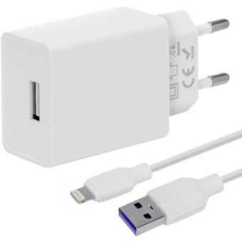 OBAL:ME sieťová nabíjačka USB-A 10W + kábel USB-A/Lightning 1m biela