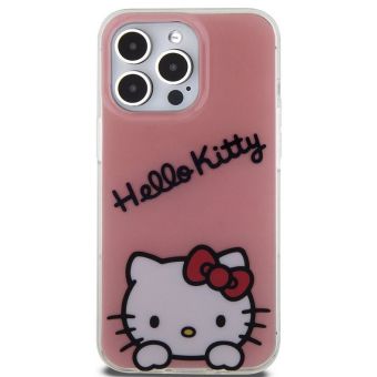 Plastové puzdro Hello Kitty na Apple iPhone 13 Pro HKHCP13LHKDSP IML Daydreaming Logo ružové