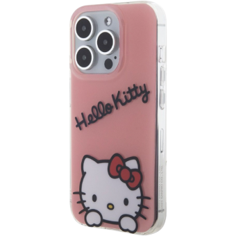 Plastové puzdro Hello Kitty na Apple iPhone 15 Pro HKHCP15LHKDSP IML Daydreaming Logo ružové