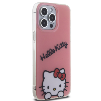 Plastové puzdro Hello Kitty na Apple iPhone 15 Pro Max HKHCP15XHKDSP IML Daydreaming Logo ružové