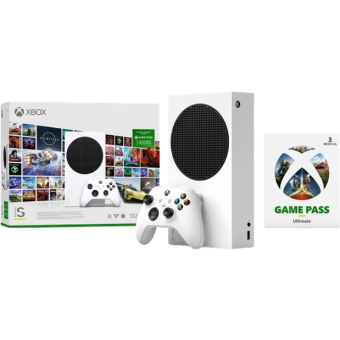 Microsoft Xbox Series S, 512GB, White + 3M GPU