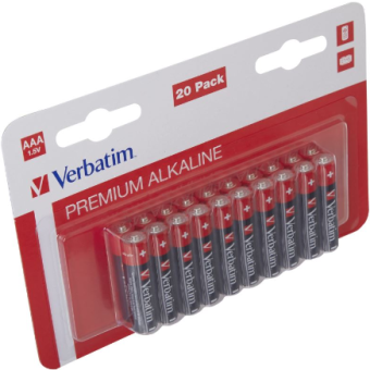 Verbatim LR03, Alkalické AAA batérie, 20ks/pack