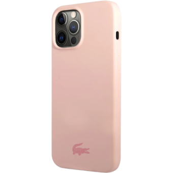Silikónové puzdro Lacoste na Apple iPhone 13 Pro Max LCHCP13XSI Liquid Silicone Glossy Printing Logo ružové