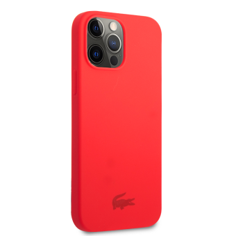 Silikónové puzdro Lacoste na Apple iPhone 13 Pro Max LCHCP13XSR Liquid Silicone Glossy Printing Logo červené