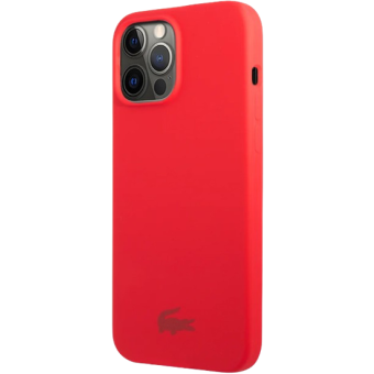 Silikónové puzdro Lacoste na Apple iPhone 13 Pro LCHCP13LSR Liquid Silicone Glossy Printing Logo červené