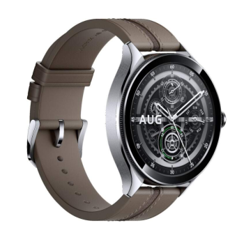 Xiaomi Watch 2 Pro 4G LTE Silver Case with Brown Leather Strap