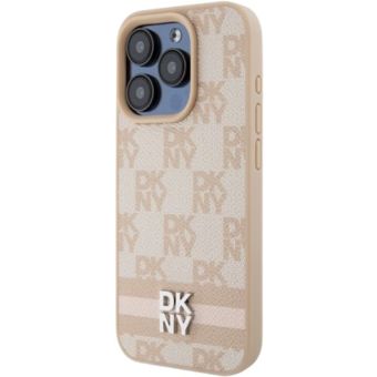 DKNY HC PU Checkered Pattern W Printed Stripes Samsung Galaxy S24 Ultra 5G S928 DKHCS24LPCPTSSK Pink