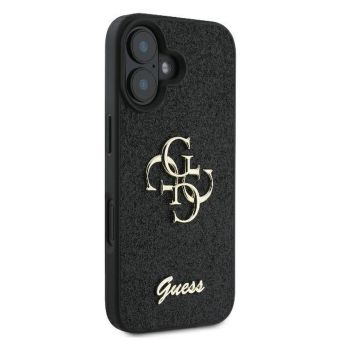 Guess PU Fixed Glitter 4G Metal Logo Apple iPhone 16 Plus GUHCP16MHG4SGK Black