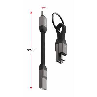 SWISSTEN MAGNETICKÝ KEYCHAIN kábel USB-A/USB-C 9.7cm 15W 3A