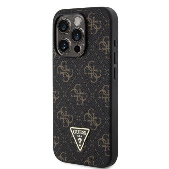 Guess PU Leather 4G Triangle Metal Logo Apple iPhone 16 Pro GUHCP16LPG4GPK Black