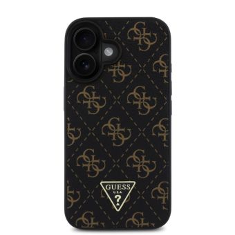 Guess PU Leather 4G Triangle Metal Logo Apple iPhone 16 GUHCP16SPG4GPK Black