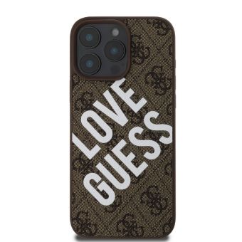 Guess PU Leather 4G Big Love Logo MagSafe Apple iPhone 16 Pro GUHMP16LP4PLGWW Brown