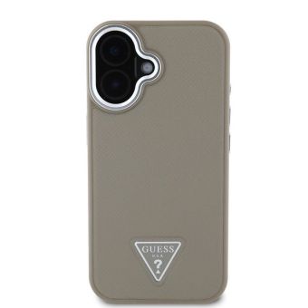 Guess PU Grained Triangle Logo Apple iPhone 16 GUHMP16SPGTSPSW Brown