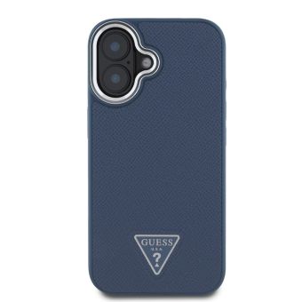 Guess PU Grained Triangle Logo Apple iPhone 16 GUHMP16SPGTSPSB Blue