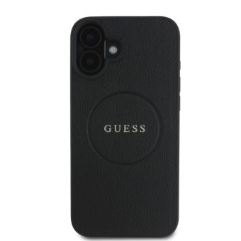 Guess PU Grained Classic Logo MagSafe Apple iPhone 16 Plus GUHMP16MPGHSMMK Black