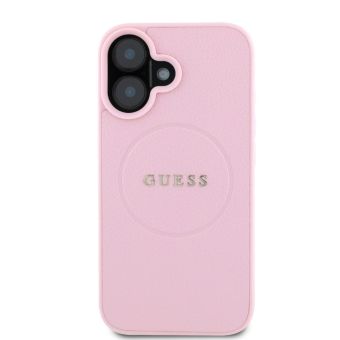 Guess PU Grained Classic Logo MagSafe Apple iPhone 16 GUHMP16SPGHSMMP Pink