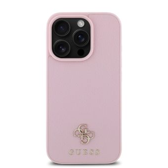 Guess PU Grained 4G Small Metal Logo MagSafe Apple iPhone 16 Pro GUHMP16LPGCSM4MP Pink