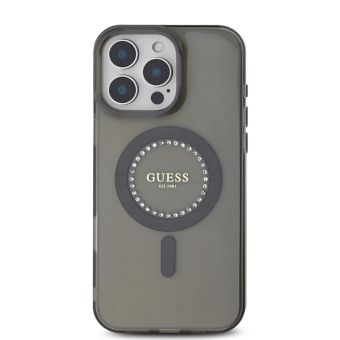 Guess IML Rhinestones Ring MagSafe Apple iPhone 16 Pro Max GUHMP16XPFTDTEK Black