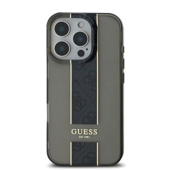 Guess IML Middle 4G Stripe Apple iPhone 16 Pro Max GUHCP16XHS4PPK Black