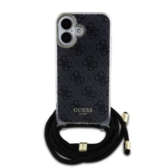 Guess IML 4G Printed Crossbody Apple iPhone 16 GUHCP16SHC4SEK Black