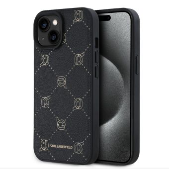 Karl Lagerfeld PU Karl Heads Pattern Magsafe Apple iPhone 15 KLHMP15SPGKHPHK Black