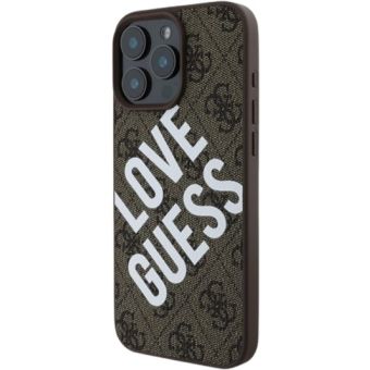 Guess PU Leather 4G Big Love Logo MagSafe Apple iPhone 16 Pro Max GUHMP16XP4PLGWW Brown