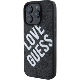 Guess PU Leather 4G Big Love Logo MagSafe Apple iPhone 16 Pro Max GUHMP16XP4PLGWK Black