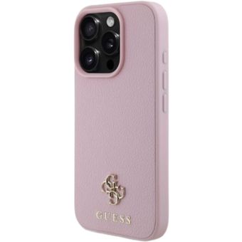 Guess PU Grained 4G Small Metal Logo MagSafe Apple iPhone 16 Pro GUHMP16LPGCSM4MP Pink