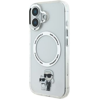 Karl Lagerfeld IML Karl and Choupette MagSafe Apple iPhone 16 Plus KLHMP16MHNKCIT Transparent