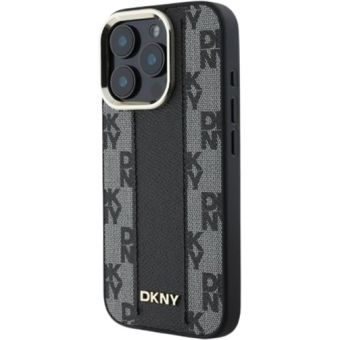 DKNY PU Leather Checkered Pattern Magsafe Apple iPhone 16 Pro Max DKHMP16XPCPVSLK Black