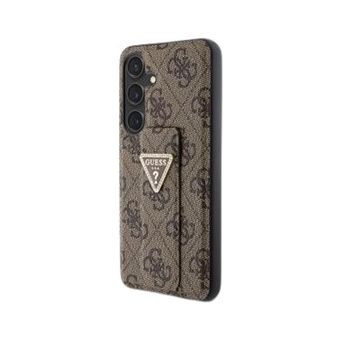 Guess PU Grip Stand 4G Strass Triangle Metal Logo Samsung Galaxy S24+ 5G S926 GUHCS24MPGS4TDW Brown