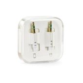 Plochý kábel AUX 3,5mm Jack 1m BOX biely