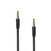 Kábel Flat AUX 3,5mm Jack black in BOX 1m
