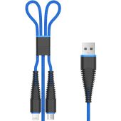 DEVIA Fish1 2in1 cable lightning/microUSB blue