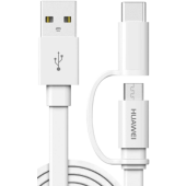 Kábel Huawei AP55S, USB-A na microUSB/redukcia USB-C, 1.5m, biely (Blister)