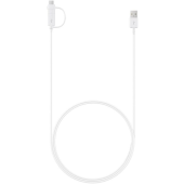 Kábel Samsung Combo EP-DG930DWE, USB-A na microUSB/redukcia USB-C, 1.5m, biely (Bulk)