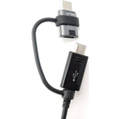 Kábel Samsung Combo EP-DG950DBE, USB-A na microUSB/redukcia USB-C, 1.4m, čierny (Bulk)