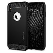 Silikónové puzdro na Apple iPhone X/XS Spigen Rugged Armor čierne 