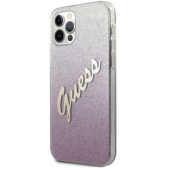 Plastové puzdro Guess na Apple iPhone 12/12 Pro GUHCP12MPCUGLSPI Vintage ružové