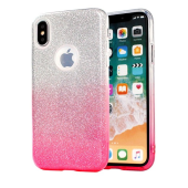 Silikónové puzdro na Samsung Galaxy A12 A125 Shine Bling ružovo-strieborné