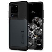 Odolné puzdro na Samsung Galaxy A12 Spigen Slim Armor metal-čierne