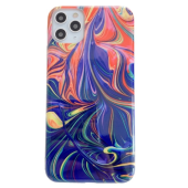 Silikónové puzdro na Apple iPhone 12/12 Pro Marble Abstract červeno modré