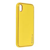 Plastové puzdro na Apple iPhone XR Forcell LEATHER žlté