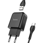 Sieťová nabíjačka HOCO Vigour N2 USB + kábel USB-C 2A čierna